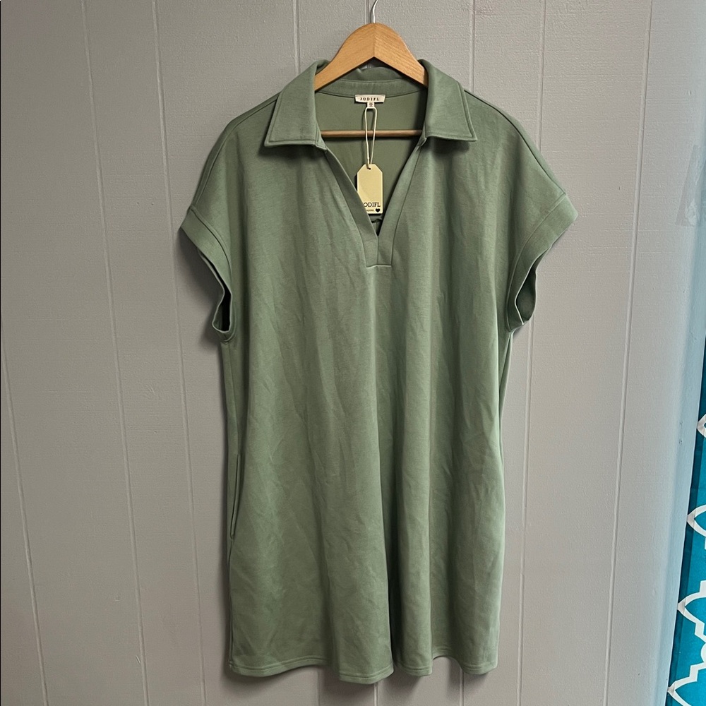 NWT Jodifl Dress Short Cap Sleeves 1X Mint Green